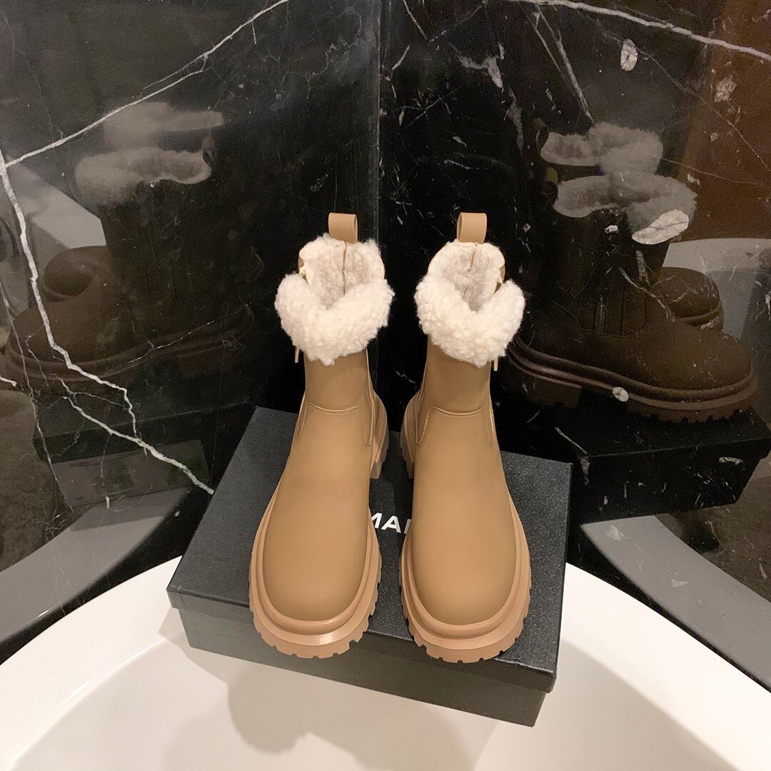 ブーツ クリスマススノーブーツ モカシン の夜のパリ 厚底 サイドファスナー ラムズフリース ショットブーツ レディース ウォーム スーノーブーツ マーディンブーツ