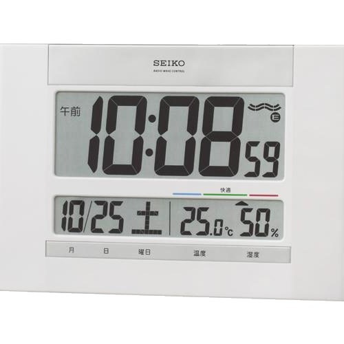 掛置兼用デジタル電波時計 快適度表示付き SQ429W