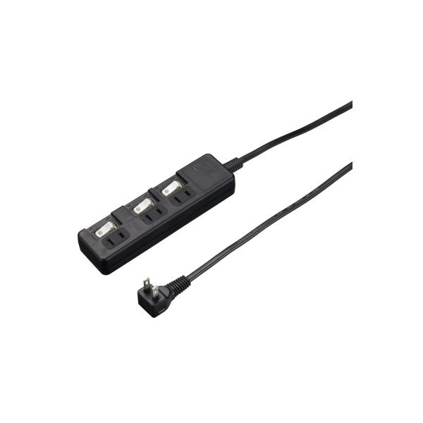 (5個セット) YAZAWA 雷ガード付 3個口 節電タップ 2m ブラック H8KS332BKX5