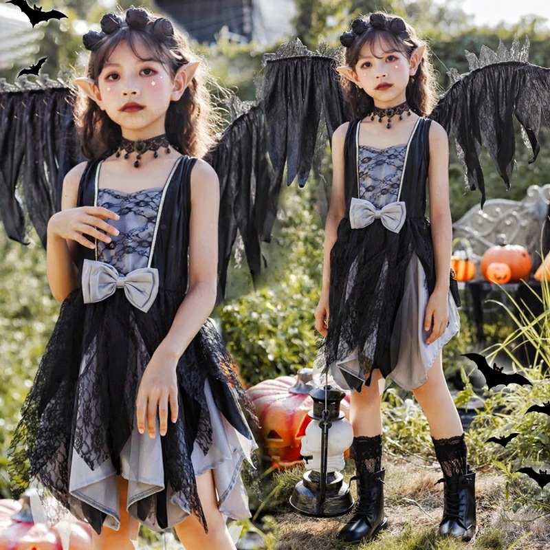 【3set/4set】翼付き ハロウィン コスプレ ゾンビ花嫁 衣装 子供用 レディース 魔女 吸血鬼 ヴァンパイア 悪魔 デビル ハロウィン 衣装 仮装 女の子 クリスマス仮装 コスプレ 魔女 コス