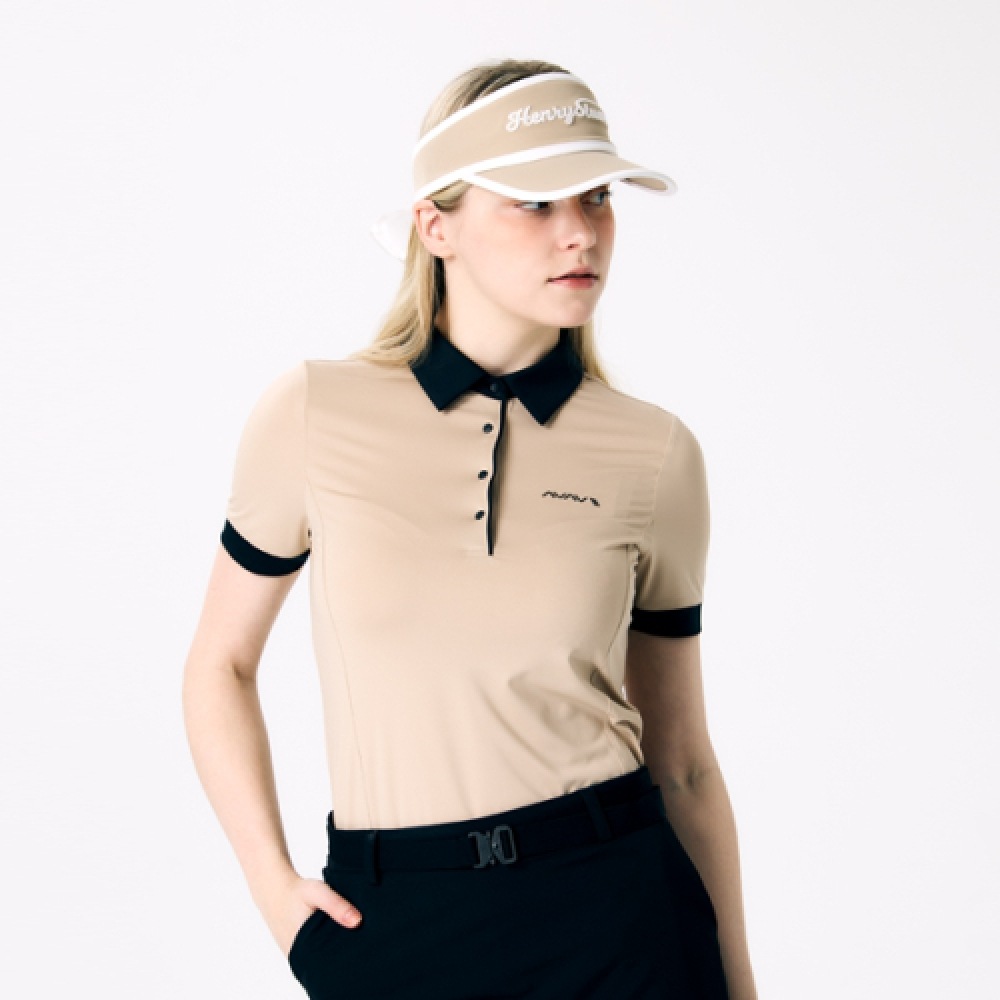 AVAVE 女性用カラーカットディテール半袖 T シャツベージュ