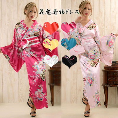 花魁　やくざ　コスプレ　衣装 Tika コスプレ 衣装 花魁 和柄ドレス お化けの日 セクシー 花柄