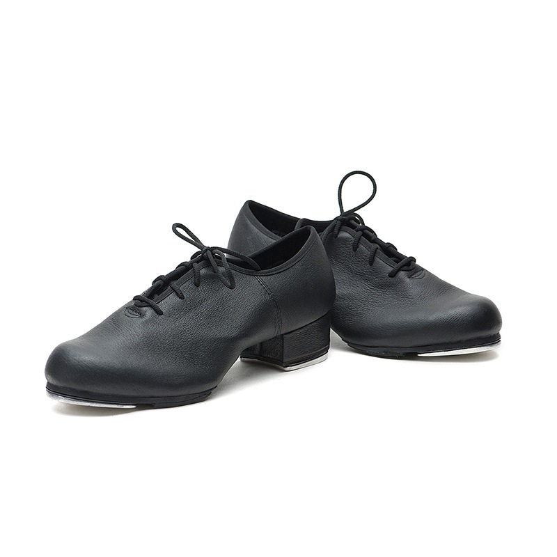 タップシューズ 豚革 紐付き 本革 ユニセックス メンズ レディース 柔らか ダンス バレエ モダン ジャズ 5F1002-2LPI ブラック