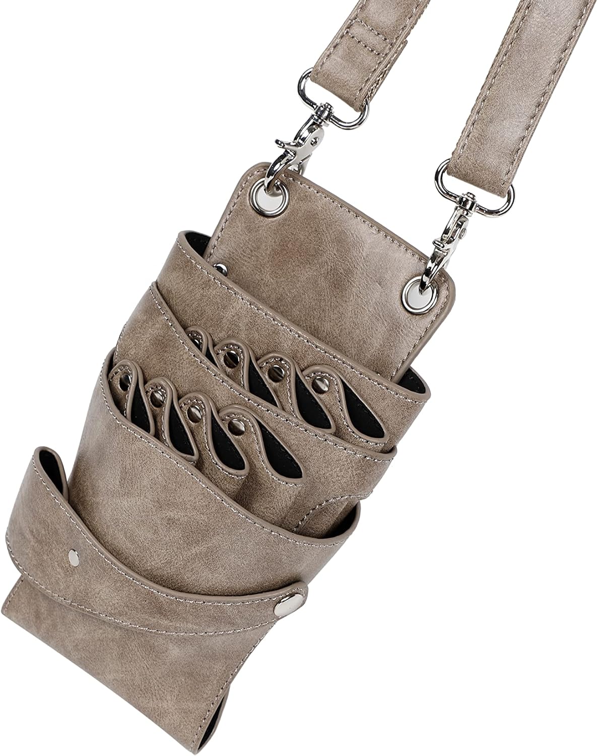 LUMIACTY シザーケース 美容師 9丁 大容量 トリマー シザーバッグ 腰掛け オリジナルコーム&ヘアピン5色付 プロ仕様 カーキ