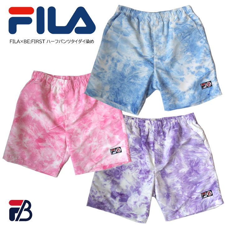 FILA フィラ FILA×BE:FIRST コラボ ハーフパンツ タイダイ染め メンズ スポーツ ランニング ジム フェス ライブ シンプル スポーティー ポケット FB0785-TIEDYE