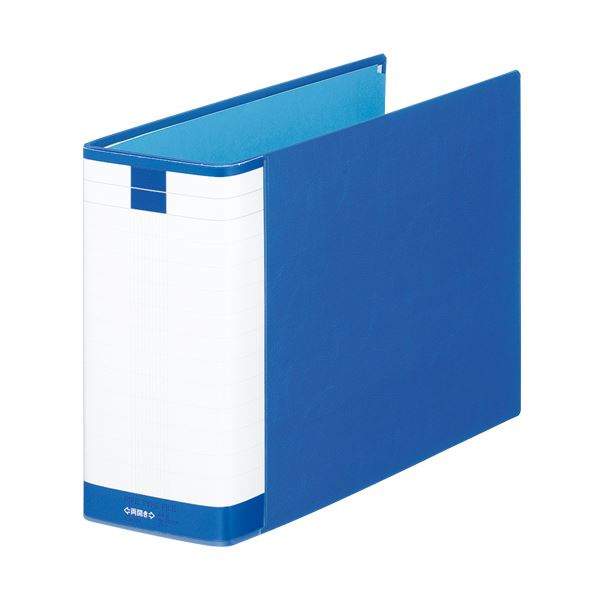 (まとめ) ライオン事務器 パイプ式ファイル(環境)両開き A4ヨコ 800枚収容 80mmとじ 背幅101mm ブルー No.782RK 1冊 (×10セット)