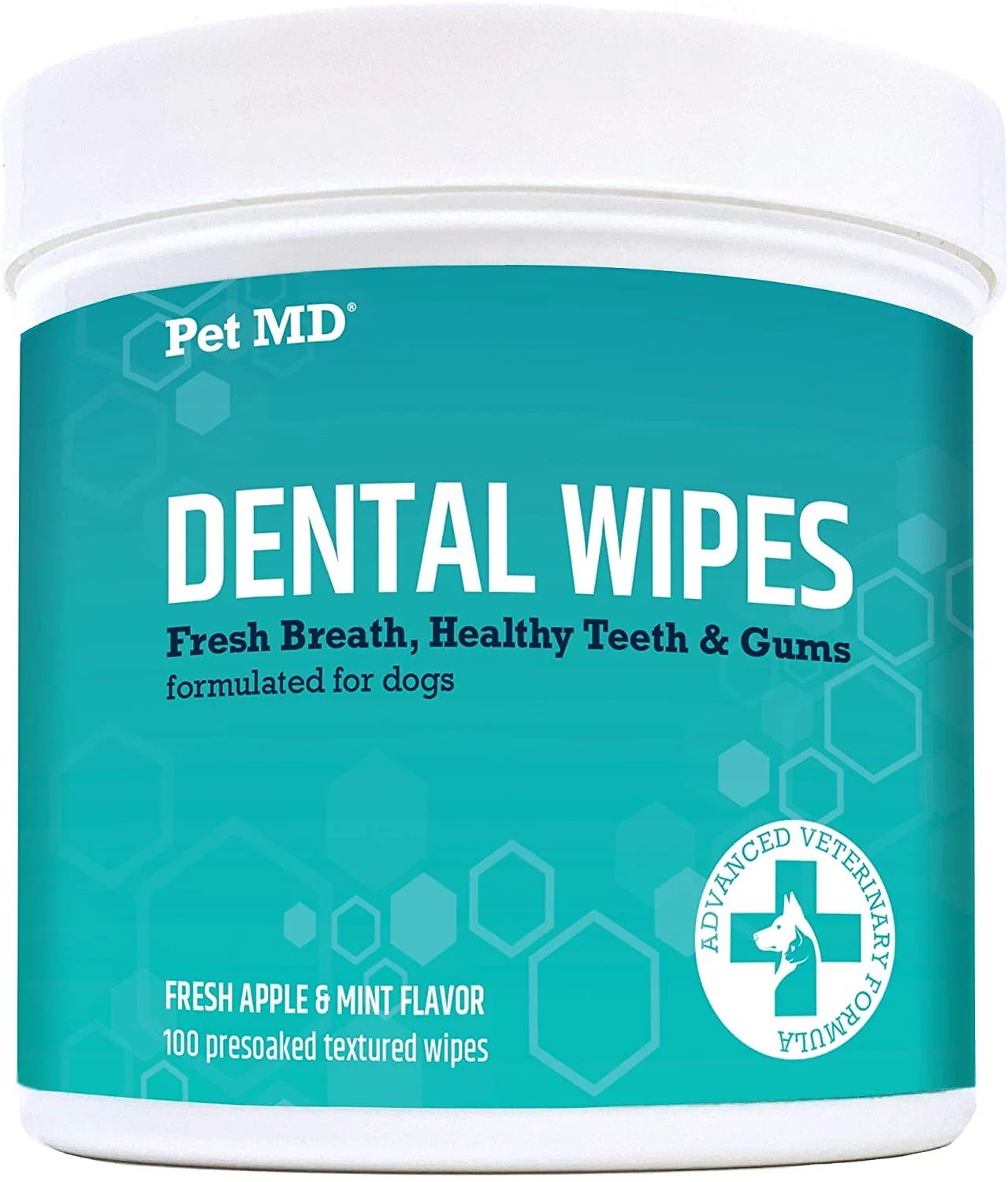 ペットのMD犬用呼吸清涼剤歯科用ワイプ - 歯磨き用タルタルとプラーク除去剤 - 新鮮なリンゴとミン