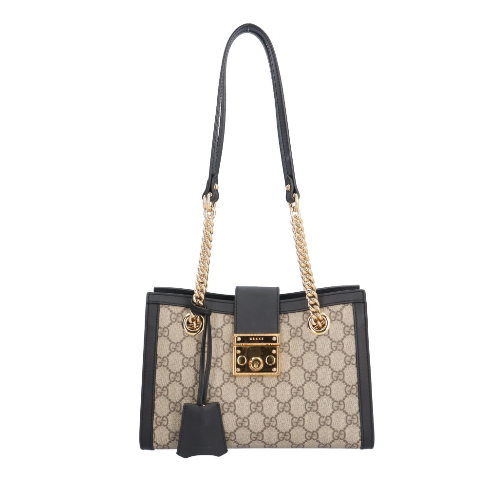 グッチ パドロックミディアムトートバッグ GGスプリーム ショルダーバッグ GGスプリームキャンバス 498156 ベージュ GUCCI 中古