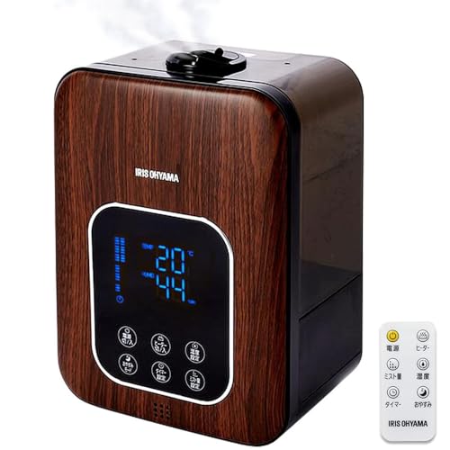 アイリスオーヤマ 加湿器 超音波式 スチーム式(加熱式) ハイブリット式 加湿量 350ml タンク容量 4.5L 10畳 12時間連続加湿 リモコン付 デジタル表示 ミスト3段階 湿度設定可 切タイ