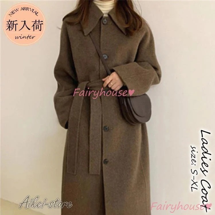 ステンカラーコート レディース 秋冬 40代 チェスタージャケット ロング丈 ラシャコート ステンカラーオーバー 韓国風 アウター 通勤 オシャレ ゆったり 大人