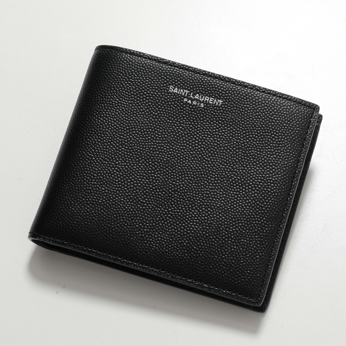 SAINT LAURENT サンローラン 二つ折り財布 396303 BTY0N メンズ レザー 小銭入れあり ミニ財布 ロゴ 1000/NERO 396303BTY0N1000