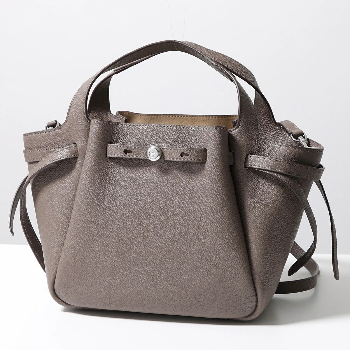 TORY BURCH トリーバーチ ハンドバッグ Romy Pebbled Satchel ロミー 164866 レディース レザー ショルダーバッグ 軽量 ロゴ 鞄 カラー2色