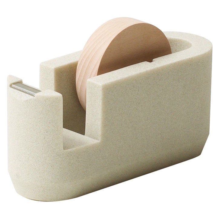 テープカッター イデアコ ステーショナリー テープカッター ストーンサンドカラー 石調 ideaco Stationery tape cutter ストーンサンドホワイト