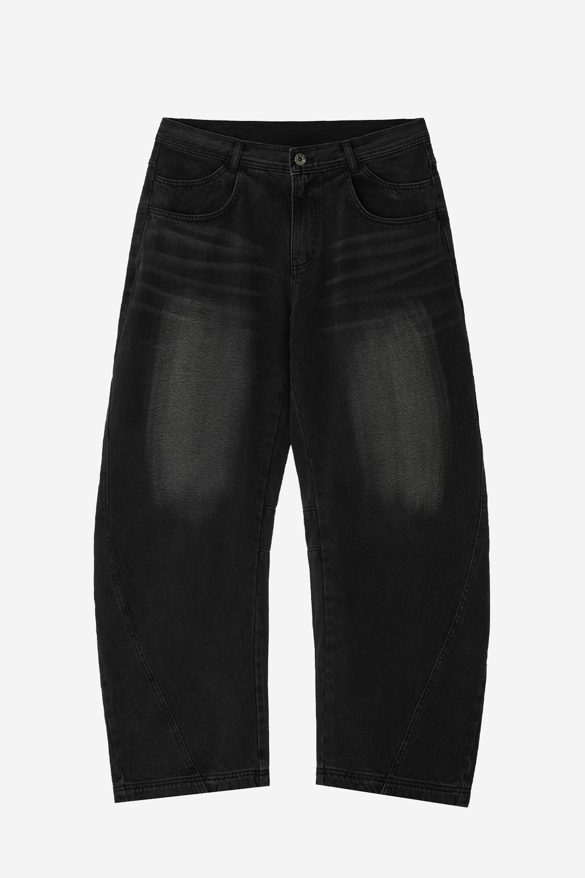 【BLR】 CURVED LINE DOUBLE POCKET WASHING DENIM PANTS