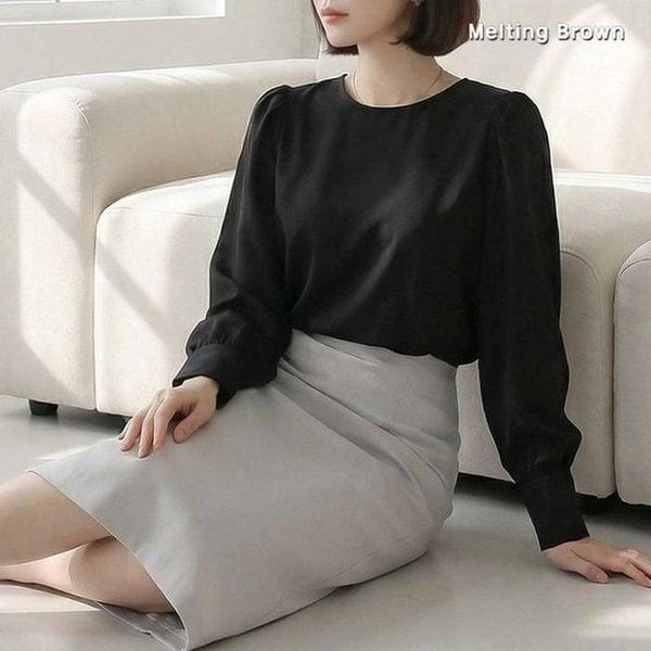 女性長袖ブラウス オフィスルック T09