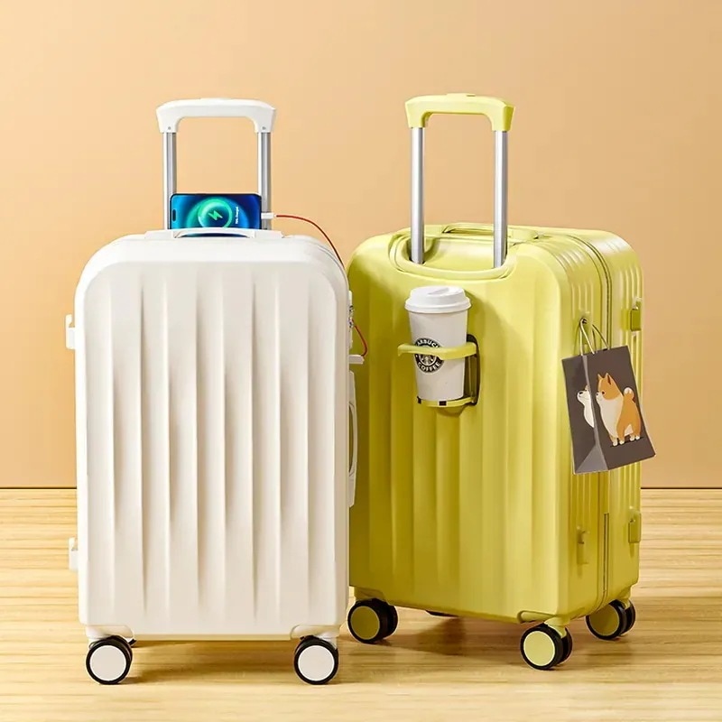 バッグキャリーバッグ前開き キャリーケース USBポート付き 超軽量 機内持ち込み 大容量 カップホルダー付き 充電口 静音スーツケース フロントオープン Sサイズ/Mサイズ/Lサイズ 多機能スーツケ