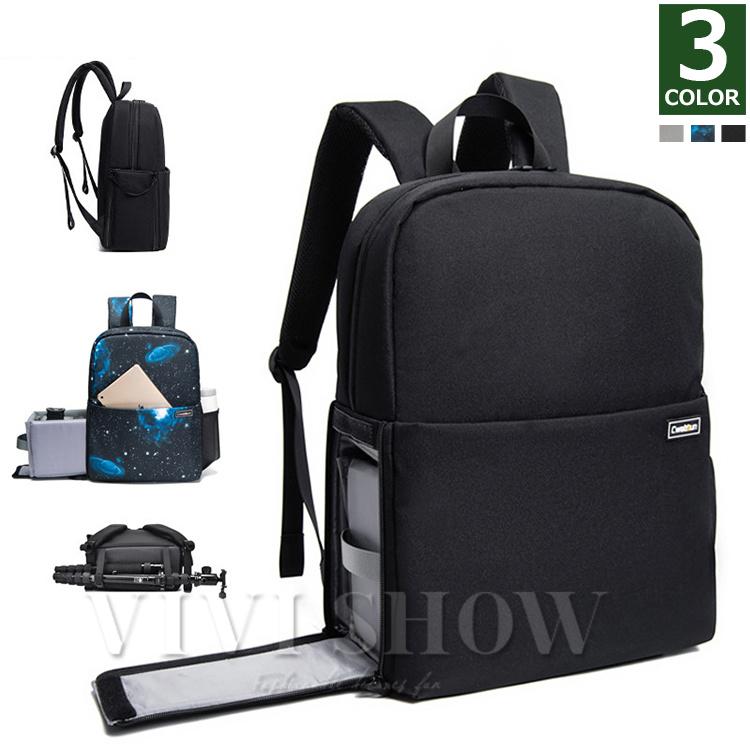 [新品入荷]一眼レフ カメラバッグ カメラリュック カメラケース メンズ レディース 大容量 バックパック 速写対応 旅行 多機能 耐衝撃 vivishow