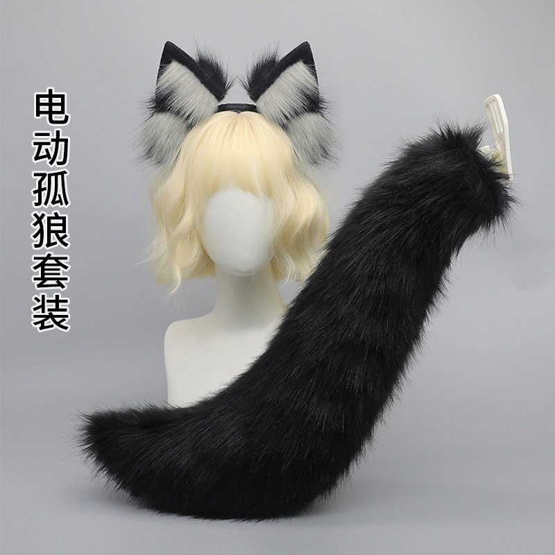 かわいいコミック展示小道具用の充電式獣耳ヘアアクセサリー可動猫耳ヘアピンとヘアアクセサリー模擬電動獣耳ヘアフープ