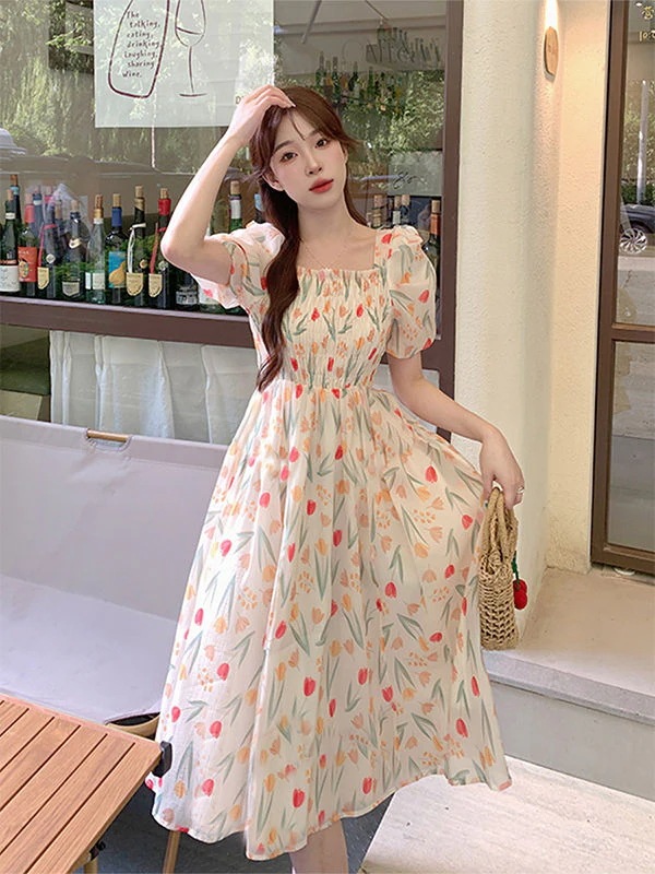 ワンピース 夏の大きなサイズの腰の腰を還元するミッドレングススカート 16,976円