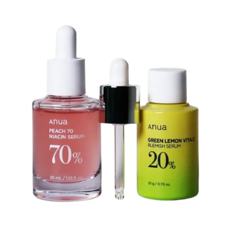 【話題のトーンアップセラム】 桃70ナイアシンセラム 30ml+グリーンレモン ビタC プチ セラム 20g