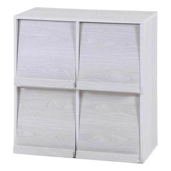 組立家具 ディスプレイラック 4マス WHW DP8085 99282 不二貿易