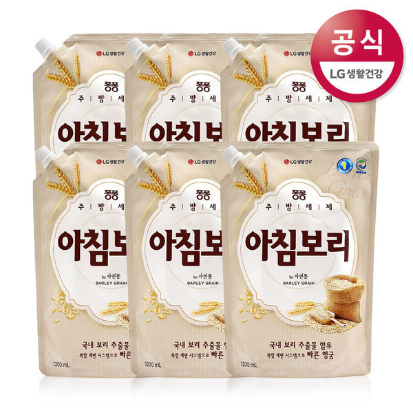 ポンポン台所洗剤朝麦詰替1200ml6個