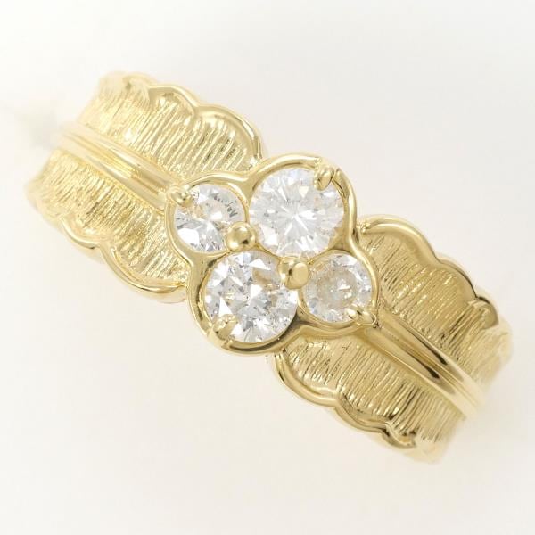 K18 18金 YG リング 指輪 13.5号 ダイヤ 0.52 カード鑑別書 ジュエリー 中古