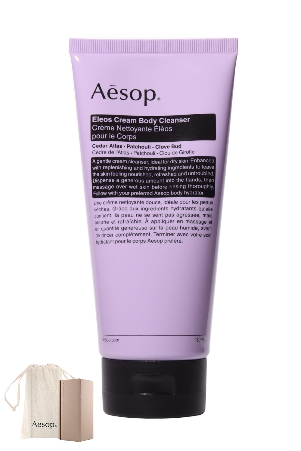 [ギフトボックス付き] Aesop イソップ エレオス クリーム ボディクレンザー 180ml ボディケア ボディソープ フレグランス 保湿 プレゼント 巾着付き [並行輸入品] (180ml)