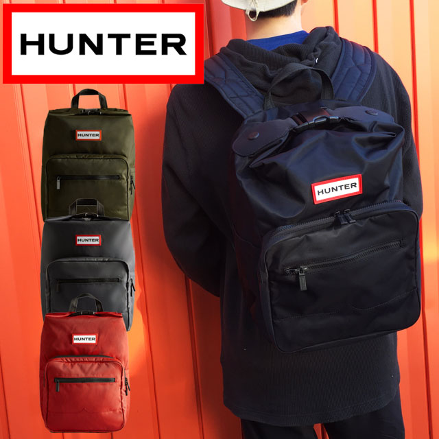 ハンター HUNTER バックパック メンズ UBB1204KBM ナイロン パイオニア トップ クリップ リュックサック バッグ 鞄 耐水 黒 紺 赤 カーキ
