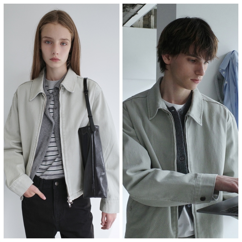 【LOW CLASSIC】 WASHED COTTON JACKET : BEIGE