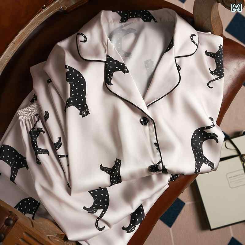 パジャマ　レディース　上下 ビッグ シルク パジャマ レディース 高級 春夏 スーツ 七分袖 ズボン 桑 シルク ホームウェア