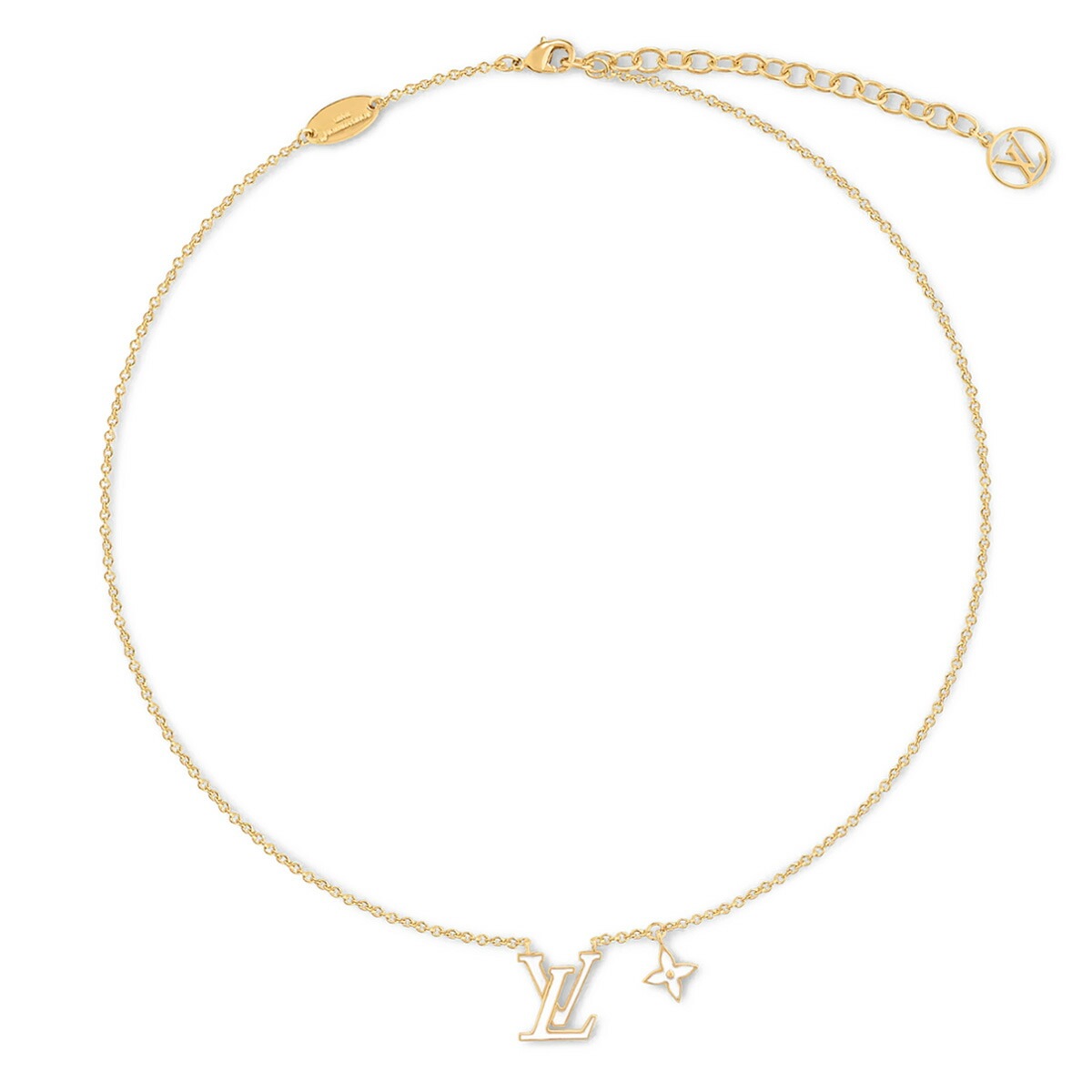LV ネックレス LV アイコニック エナメル ブロン / ホワイト M01092