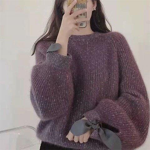 ニットトップス セーター トップス 長袖 暖か かわいい 大きいサイズ レディース 平干し ニット ニットセーター vネック カーディガン knit sweater