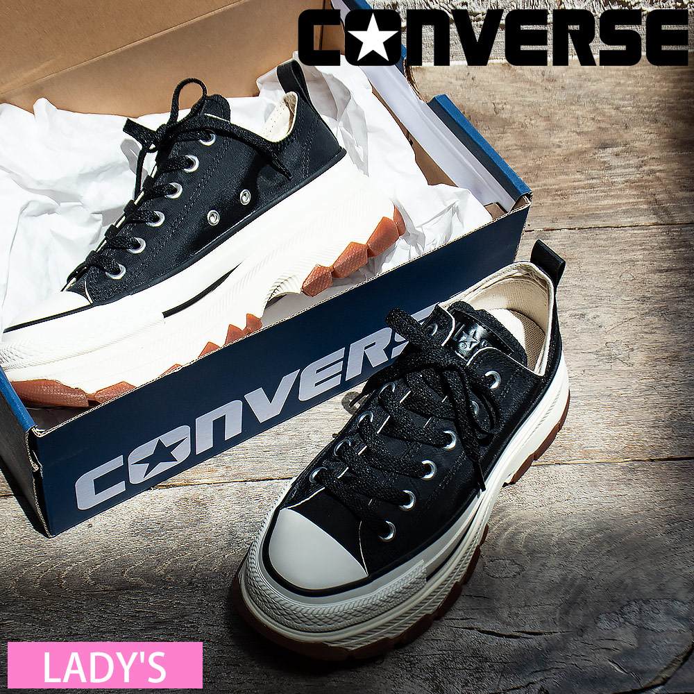 コンバース CONVERSE オールスター トレックウェーブ スニーカー レディース ローカット 厚底 ブラック 黒 ALL STAR TREKWAVE NL OX【31318180】
