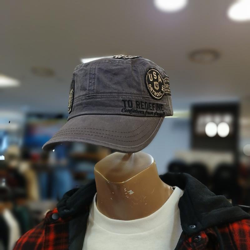（共用）ヴィンテージワッペン装飾刺繍軍帽JR2GCU523DG_BP