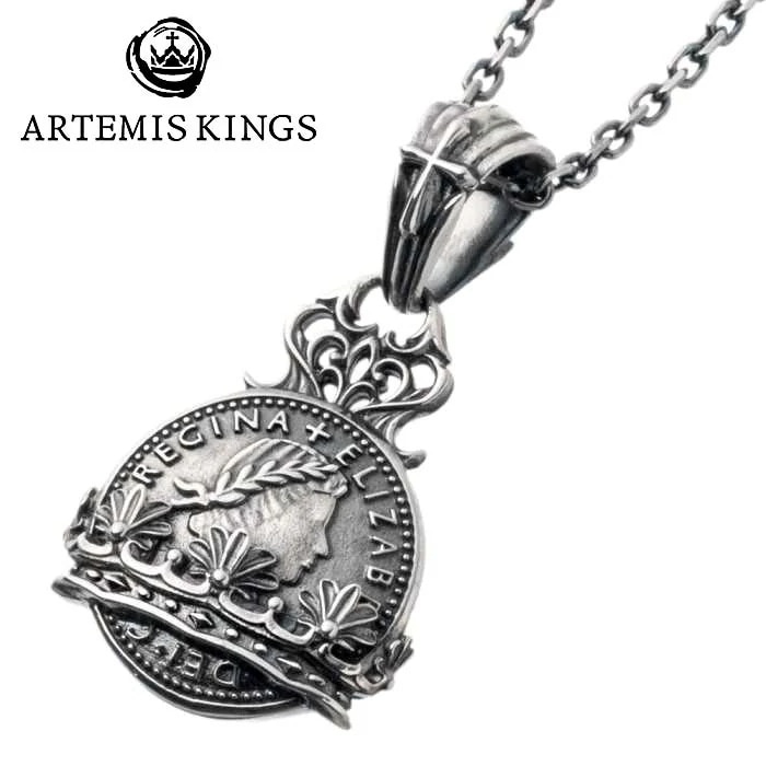 アルテミスキングス ARTEMISKINGS 幸せの クラウン コイン シルバー ネックレス ペンダント AKP0143