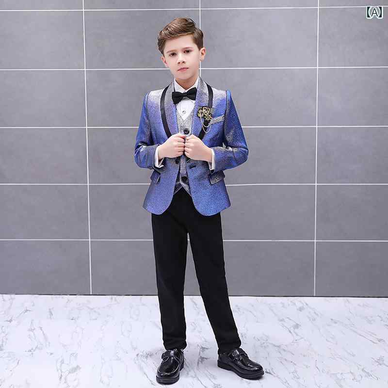 パフォーマンス スーツ ステージ衣装 ジャケット スーツ パンツ キッズ メンズ セットアップ 長袖 ポケット エレガント 高級感 上品 イベント 色彩