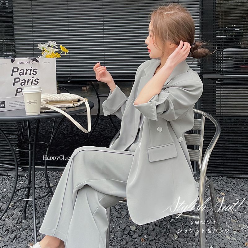 セットアップ おしゃれ 春 パンツスーツ カジュアル スーツセット レディース 事務服 スーツ フォマール OLオフィス ビジネス 通勤 謝恩会 二次会 セレモニー 30代40代50代 母親 ママスー