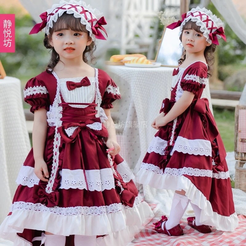 オリジナルの子供用ロリータドレス新しい女の子のロリータアゲハチョウスカートパフォーマンス服毎日のロリータパフィースカート