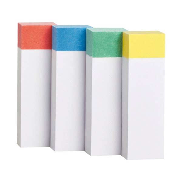 （まとめ）TANOSEE ふせん 50x15mm 色帯4色 （100冊：20冊x5パック）[x3]