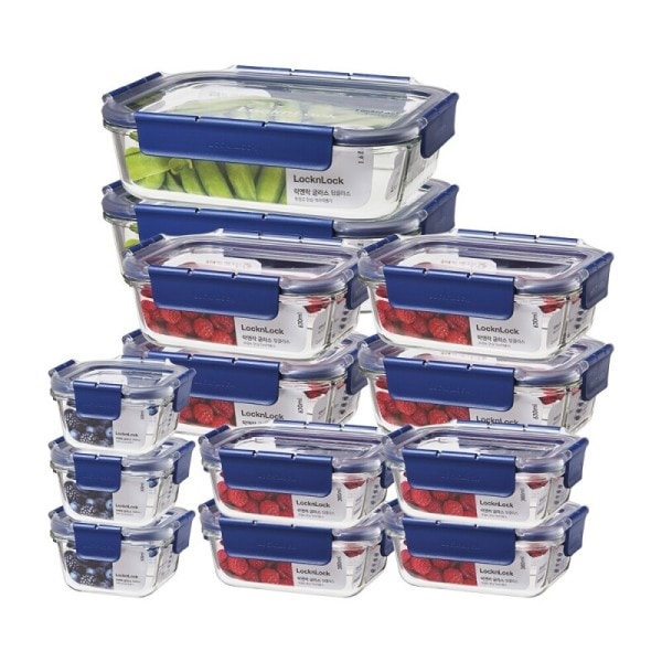 トップクラス 耐熱ガラス 密閉容器 13Pセット ガラスおかず箱