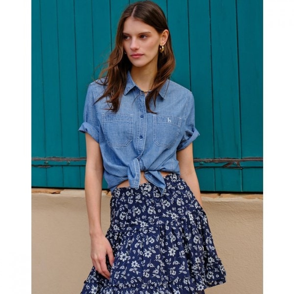 [25SS] [デニム] ショートスリーブシャツブルー HSSH5B601B1