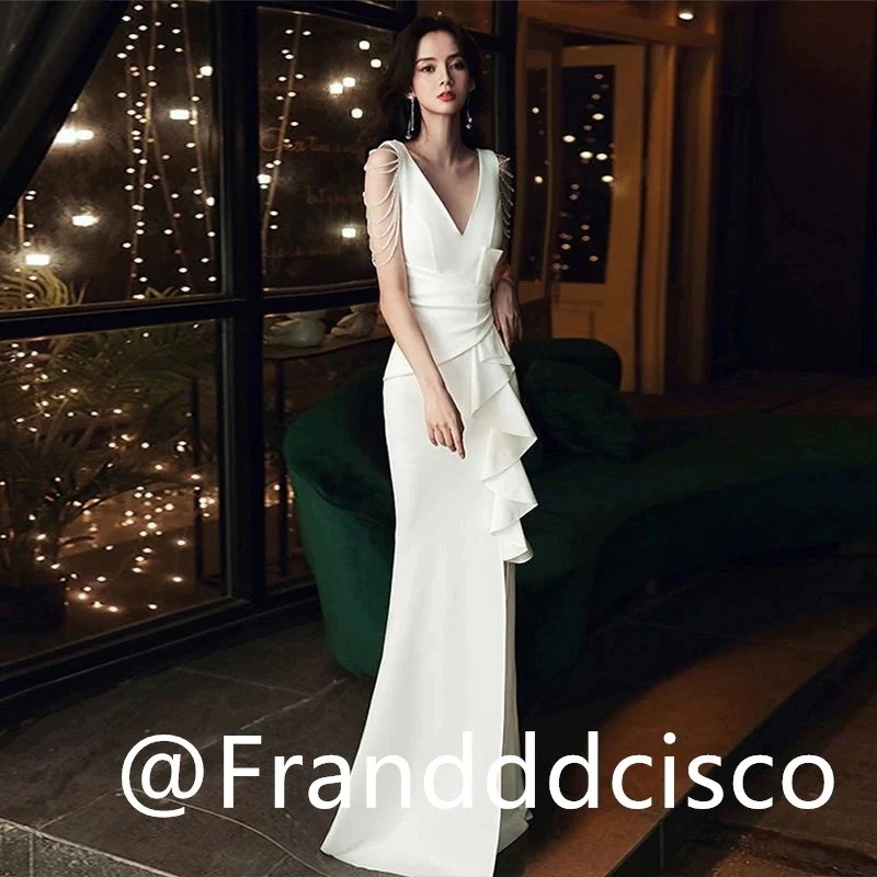 ウエディングドレス ノースリーブ 結婚式 白 二次会 安い 花嫁 ビーチフォト 前撮り 後撮り 披露