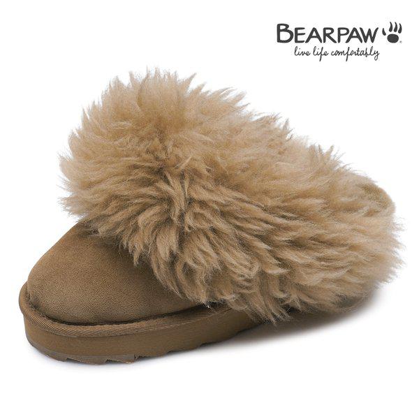 (BEARPAW) 女性シープスキン スリッパ PIPER DOUBLE FACE ヒッコリー K2754002PDW