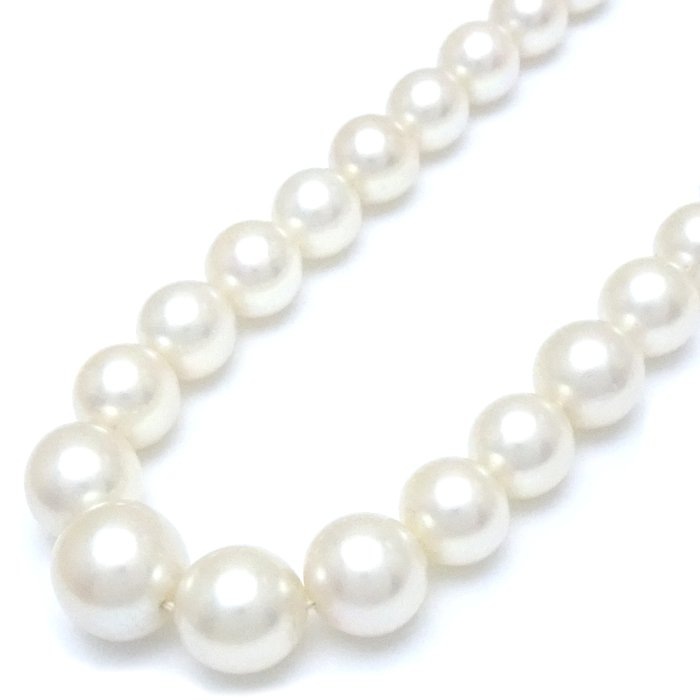 パール ネックレス あこや真珠4～9ミリ 45.5cm Ptプラチナ/75065【中古】