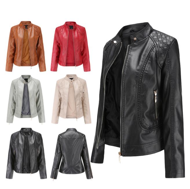 M-4XL 5color 春秋 大きいサイズ レディース ライダースジャケット レザージャケット 革ジャン アウター ダブルライダース ショート丈 長袖 防寒 フェイクレザー
