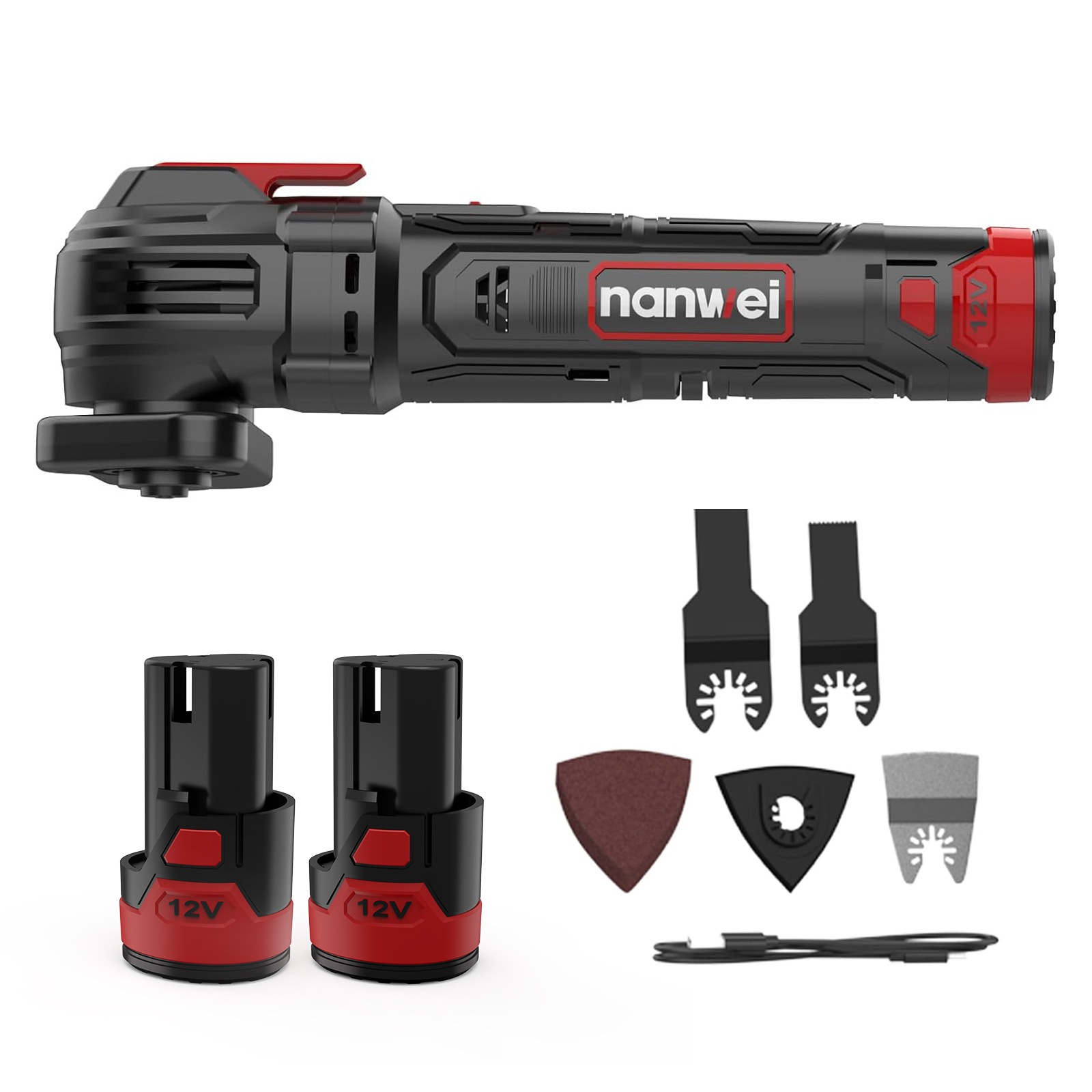 充電式マルチツール 電動振動ツール 電気マルチツール 12V コードレス 6段階変速 多機能電気工具 一台多役 切断剥離研磨錆落とし