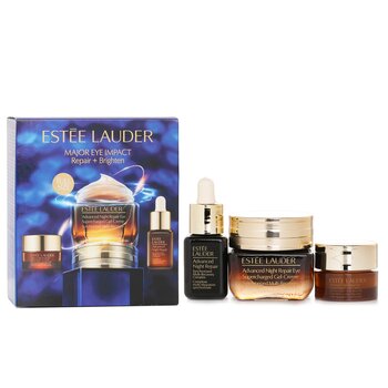 Estee Lauder メジャー アイ インパクト トリオ リペア + ブライトニング スキンケア セット: ANR アイ スーパーチャージド ゲル クリーム (15ml + 5ml) + リペア