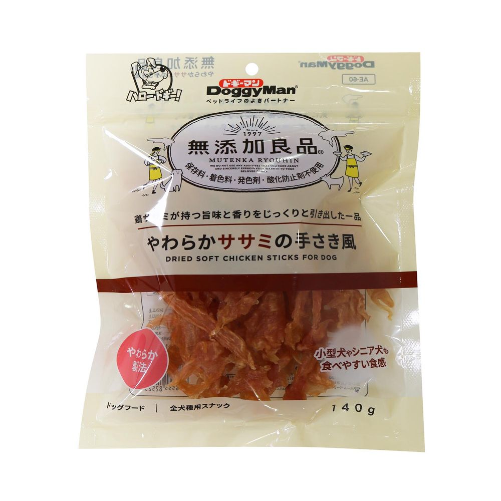 （まとめ買い）無添加良品 やわらかササミの手さき風 140g 犬用おやつ [x8]