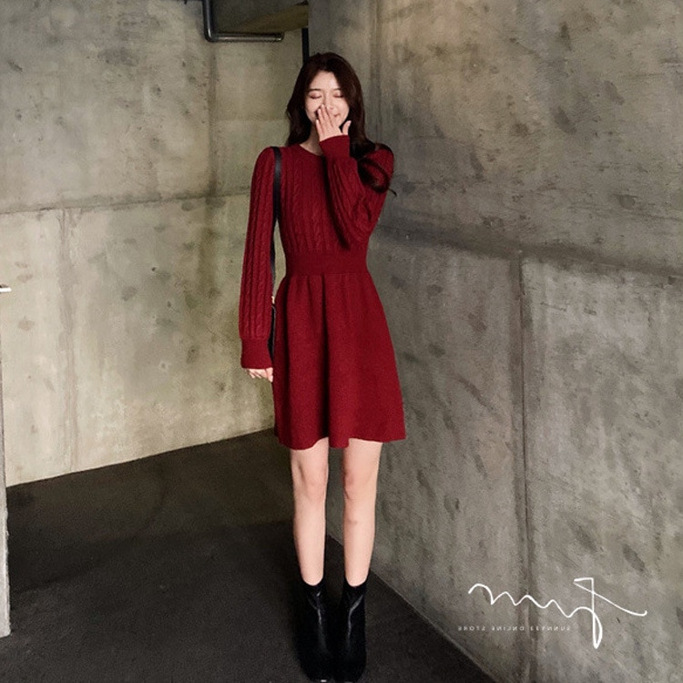 速達 秋冬新作 あたたまることワンピース い着痩限定発売ワンピース 韓国ファッショ 超弾性ファブリックボタンカーディガン/Vネック/丸襟/ドレス/セットアップ ロングワンピース